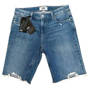 Paige Jax Knee Short Mid Rise Cut Off Destressed Shorts Size‎ 26